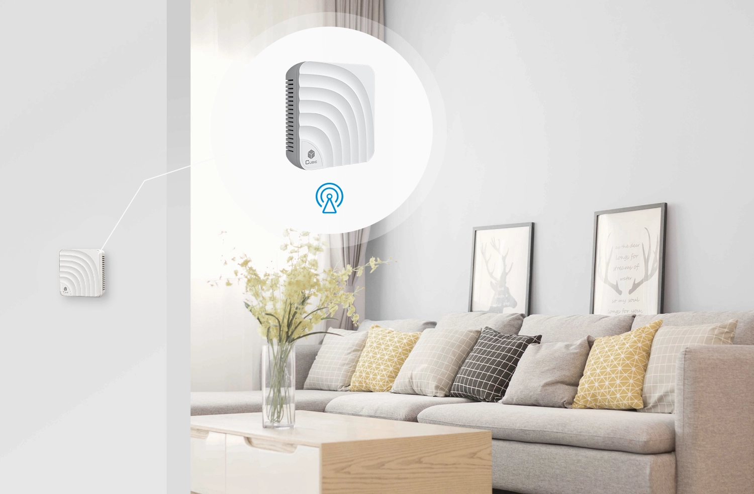 Comunicação do monitor de CO2 de montagem na parede AM6208W