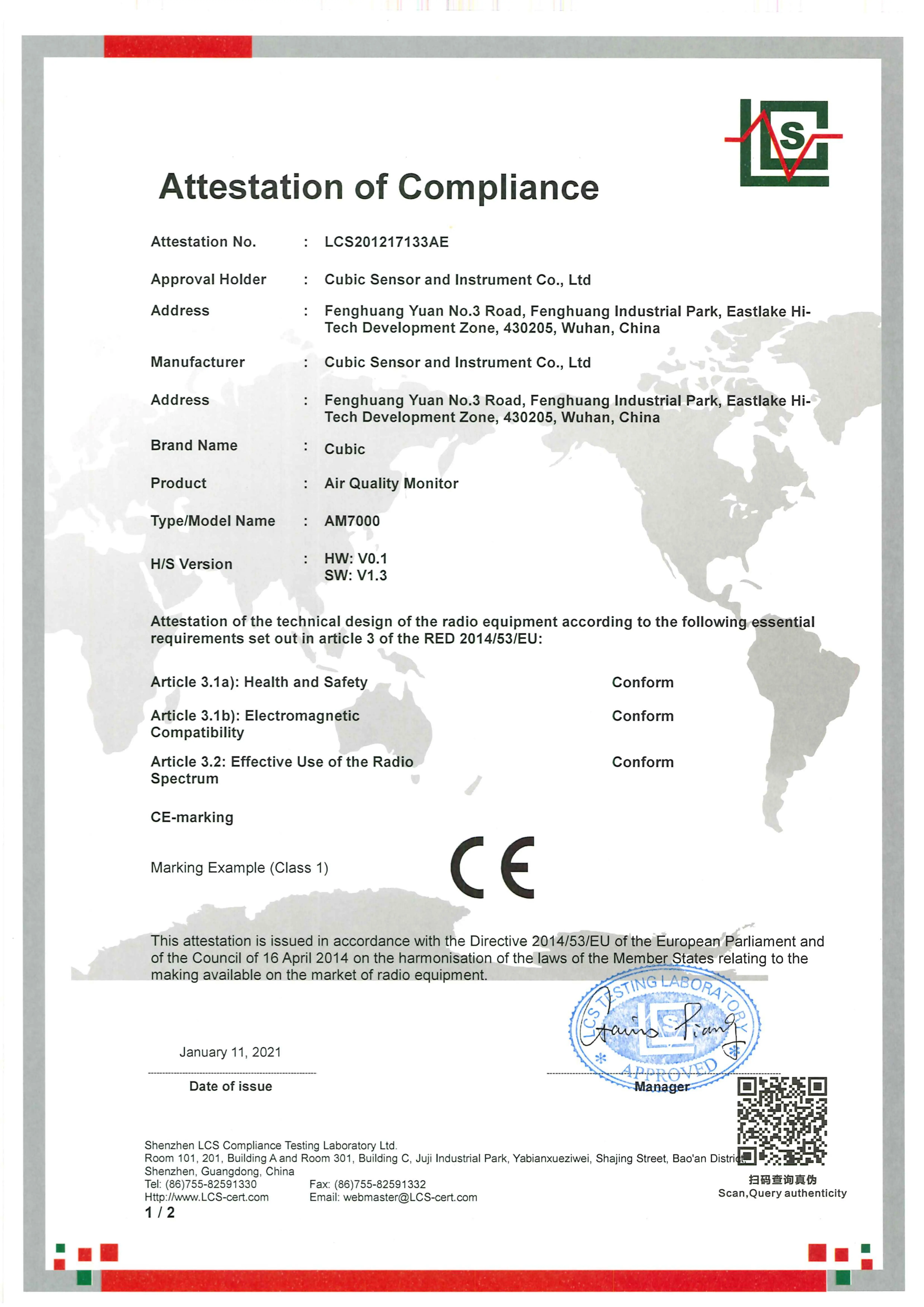 AM7000 Certificado CE