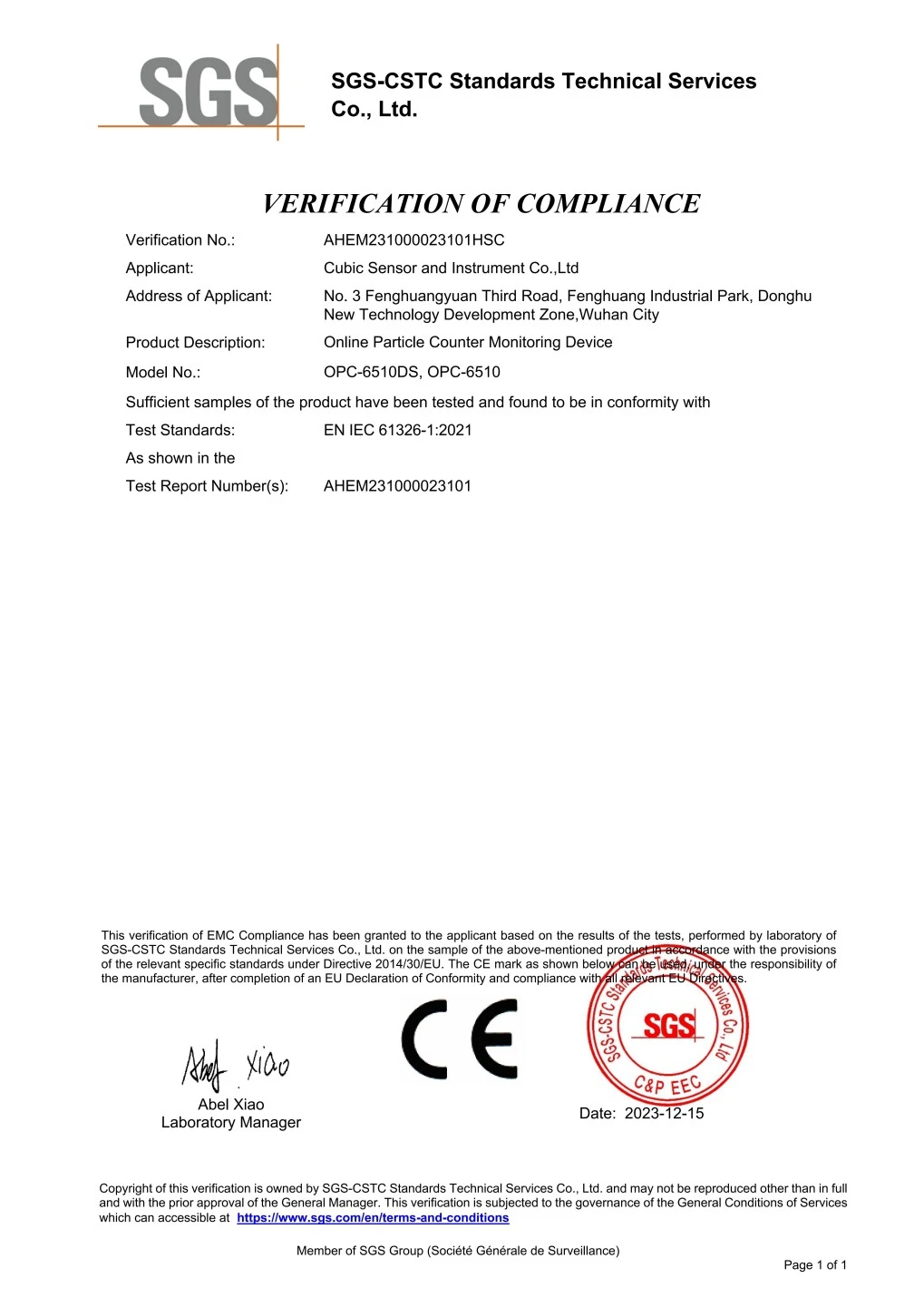 AM6108A Certificado RESET